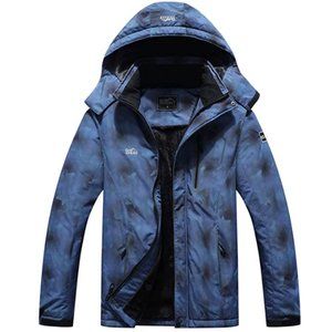 Men's Ski Jacket Warm Winter Waterproof Windbreaker Hooded Raincoat